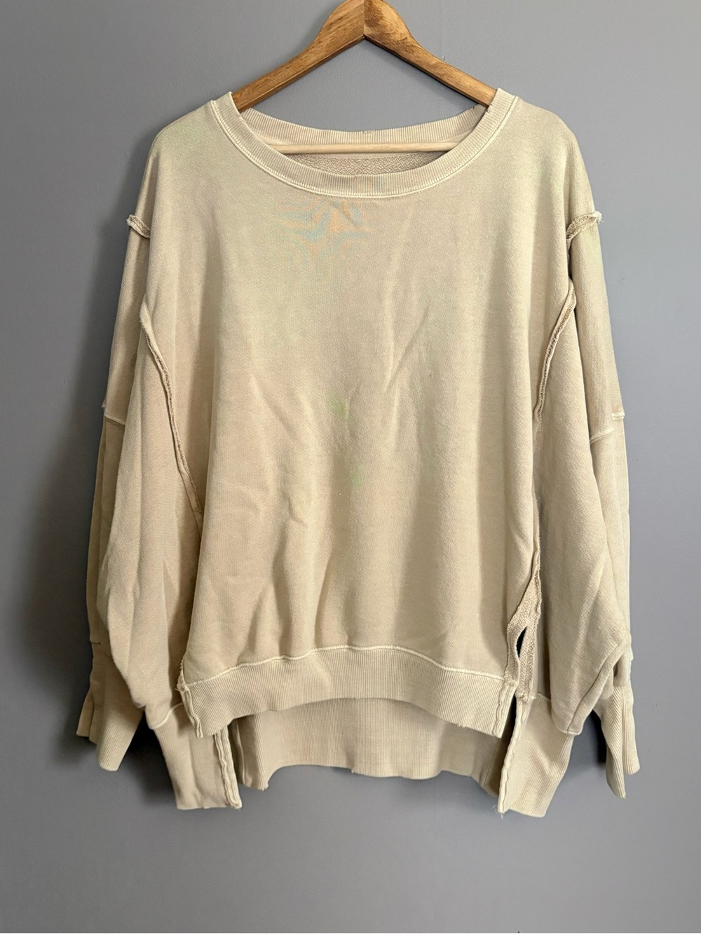 We The Free Oversized Crewneck Sweater in Cream